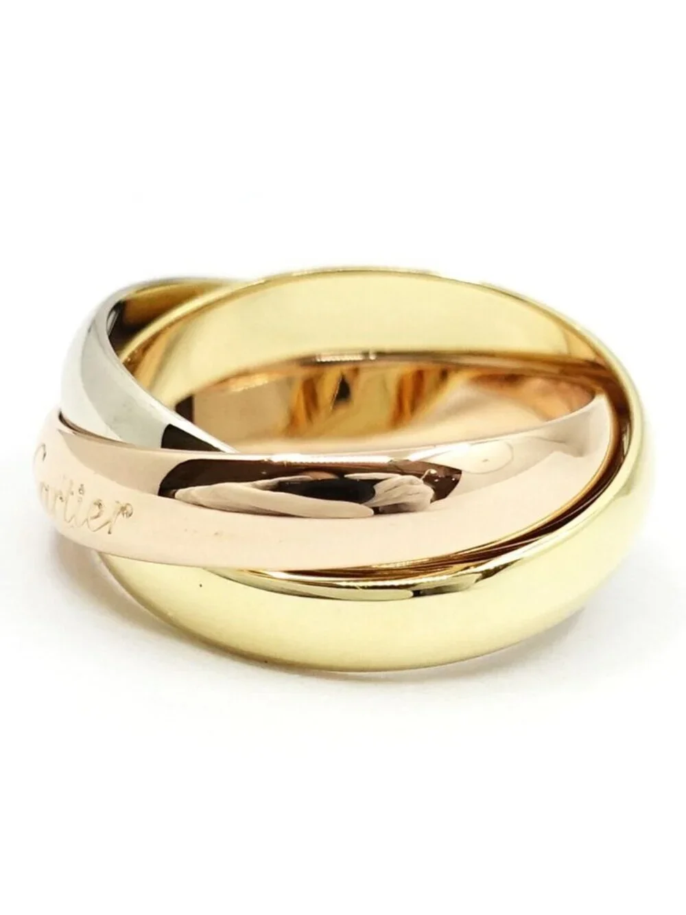 Cartier 18K Yellow Gold WG PG Trinity Ring Pinky